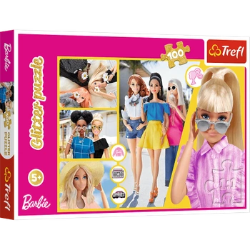 PUZZLE UKŁADANKA BROKATOWA BARBIE 100 el.