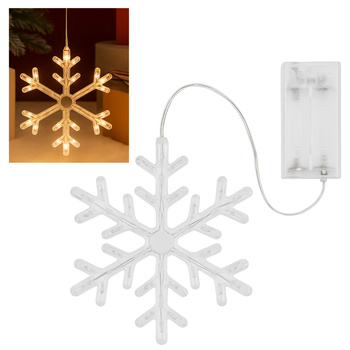 Dekoracja świąteczna LED śnieżynka lampka świąteczna na szybę okno na baterie