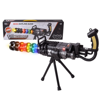 MINIGUN KARABIN ZABAWKOWY NA BATERIE DLA DZIECI ŚWIATŁO DŹWIĘK 55cm