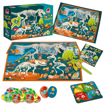 PUZZLE EDUKACYJNE Z LUPĄ MUZEUM DINOZAURÓW