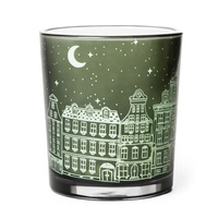 ŚWIECZNIK LAMPION ŚWIĄTECZNY NA ŚWIECĘ ŚWIECZKĘ DO ŚWIEC MIASTO 8 cm