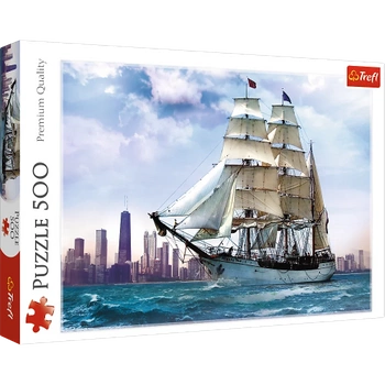 Puzzle tradycyjne TREFL 500el. Żaglowiec na tle Chicago