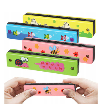 HARMONIJKA DREWNIANA USTNA INSTRUMENT DLA DZIECI 