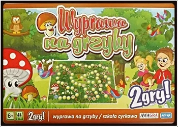 GRA PLANSZOWA DLA DZIECI 2w1 WYPRAWA NA GRZYBY SZKOŁA CYRKOWA 