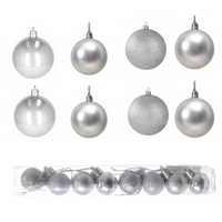 BOMBKI CHOINKOWE SREBRNE NA CHOINKĘ BOMBKA DO STROIKÓW WIANKÓW 4cm 8szt