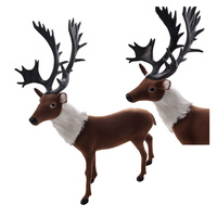 FIGURKA RENIFER JELEŃ JAK ŻYWY DUŻY NA STROIK ŚWIĘTA DEKORACJA 60cm