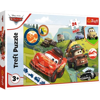 PUZZLE UKŁADANKA MAXI CARS WESOŁE AUTA 24 el.