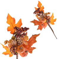 SZTUCZNE KWIATY OZDOBNA GAŁĄZKA JESIENNA JARZĘBINA LIŚCIE DODATKI DYNIA